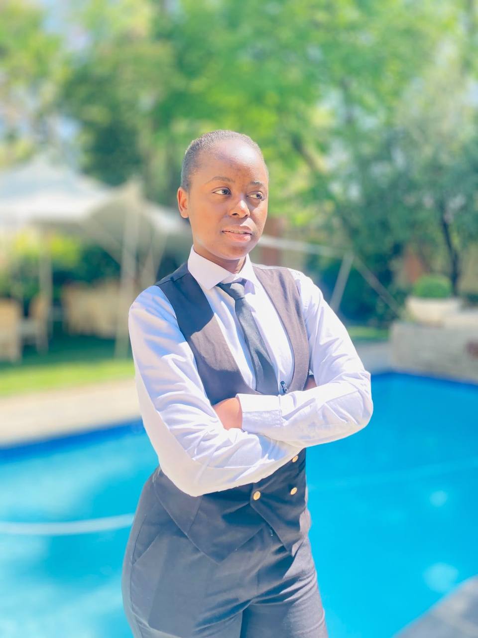 Professional TM Events waiter in uniform at a function