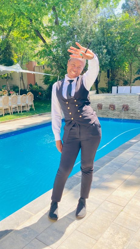 TM Events waiter at a poolside function