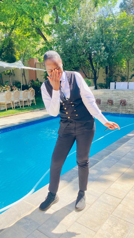 TM Events waiter at a poolside event