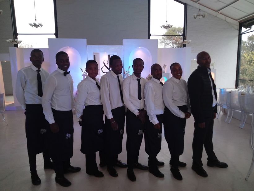 The full TM Events Waitering team at a wedding